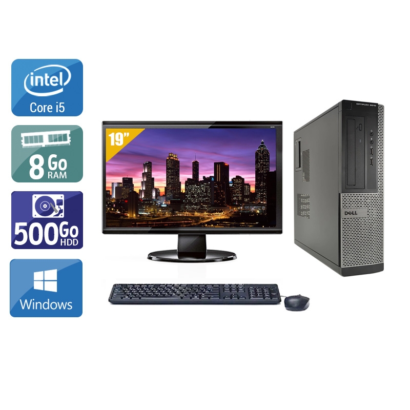 Dell Optiplex 3010 Desktop i5 + Écran - 19'' 8Go RAM 500Go HDD Windows 10  État correctOccasion certifiée reconditionnée Bon état -  reconditionné disponible sur Kiatoo