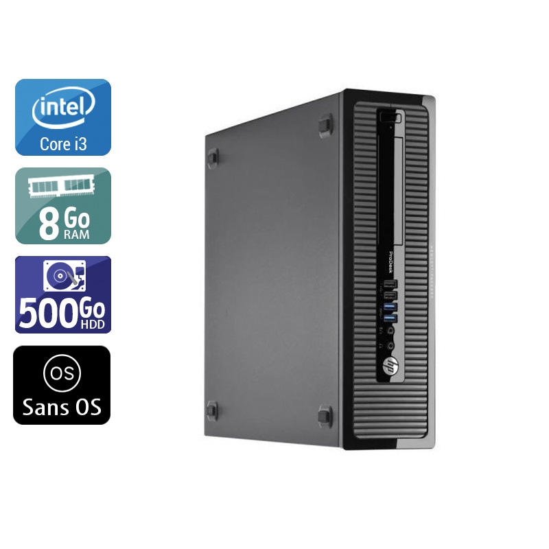 HP ProDesk 400 G2 Tower i3 - 8Go RAM 500Go HDD Sans OS  Très bon étatOccasion certifiée reconditionnée Bon état -  reconditionné disponible sur Kiatoo