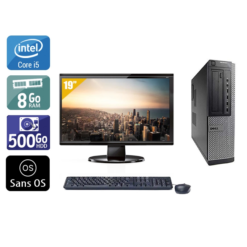 Dell Optiplex 390 Desktop i5 + Écran - 19'' 8Go RAM 500Go HDD Sans OS  Bon étatOccasion certifiée reconditionnée Bon état -  reconditionné disponible sur Kiatoo