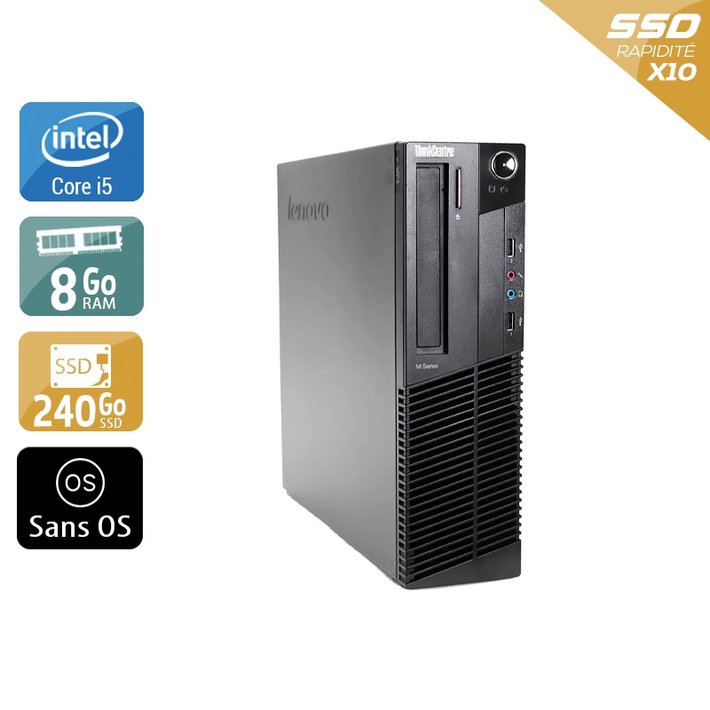 Acheter Lenovo ThinkCentre M90 SFF i5 - 8Go RAM 240Go SSD Sans OS État correctOccasion certifiée reconditionnée Bon état - 165,83 € Lenovo ThinkCentre M90 SFF i5 - 8Go RAM 240Go SSD Sans OS État correctOccasion certifiée reconditionnée Bon état - reconditionné disponible sur Kiatoo