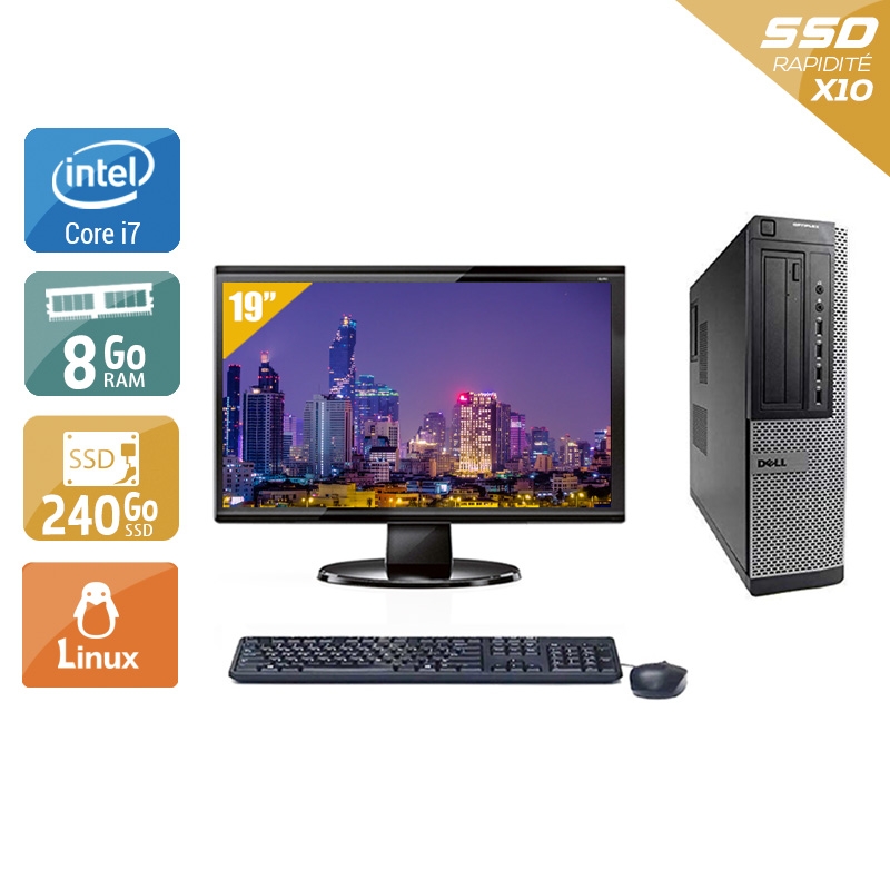 Dell Optiplex 990 Desktop i7 + Écran - 19'' 8Go RAM 240Go SSD Linux  Bon étatOccasion certifiée reconditionnée Bon état -  reconditionné disponible sur Kiatoo
