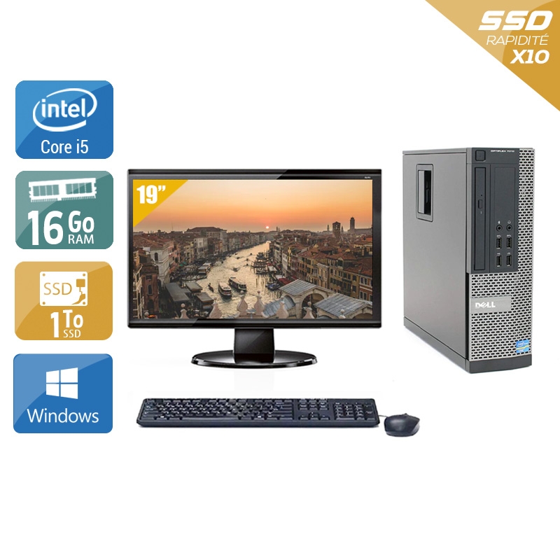 Dell Optiplex 7020 SFF i5 + Écran - 19'' 16Go RAM 1To SSD Windows 10  Bon étatOccasion certifiée reconditionnée Bon état -  reconditionné disponible sur Kiatoo