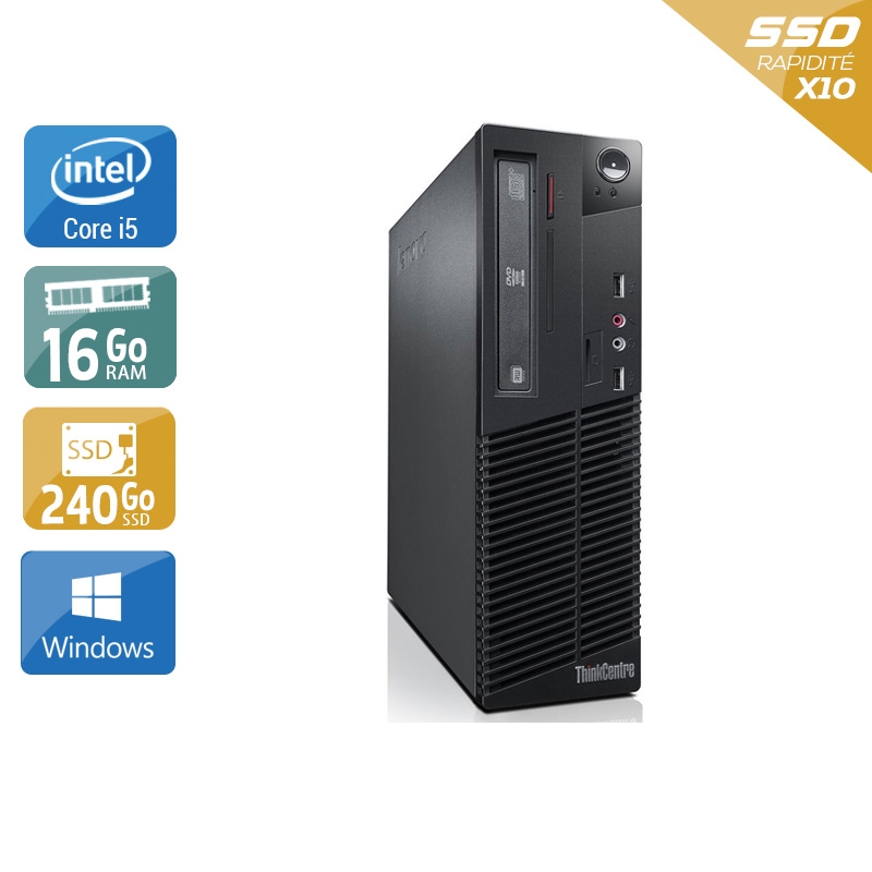 Lenovo ThinkCentre M81 SFF i5 - 16Go RAM 240Go SSD Windows 10  Très bon étatOccasion certifiée reconditionnée Bon état -  reconditionné disponible sur Kiatoo