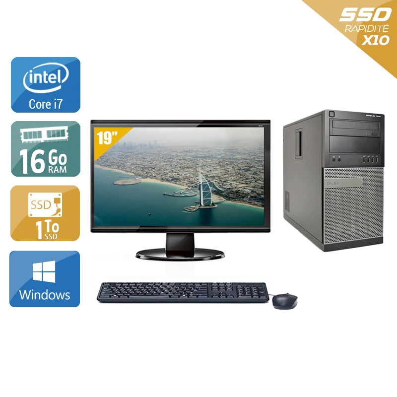 Dell Optiplex 790 Tower i7 + Écran - 19'' 16Go RAM 1To SSD Windows 10  Bon étatOccasion certifiée reconditionnée Bon état -  reconditionné disponible sur Kiatoo
