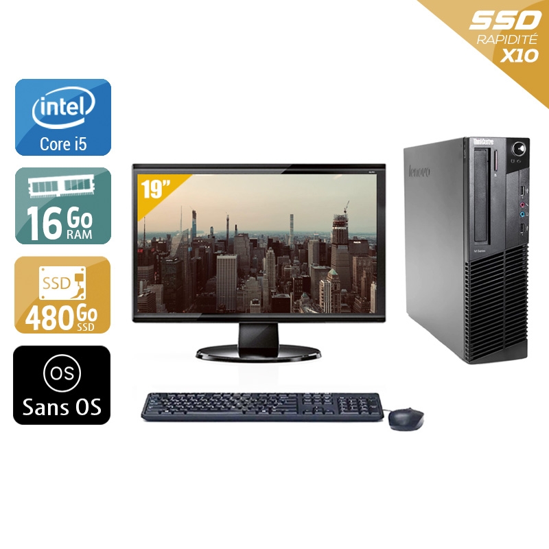 Acheter Lenovo ThinkCentre M82 SFF i5 + Écran - 19'' 16Go RAM 480Go SSD Sans OS Bon étatOccasion certifiée reconditionnée Bon état - 299,17 € Lenovo ThinkCentre M82 SFF i5 + Écran - 19'' 16Go RAM 480Go SSD Sans OS Bon étatOccasion certifiée reconditionnée Bon état - reconditionné disponible sur Kiatoo