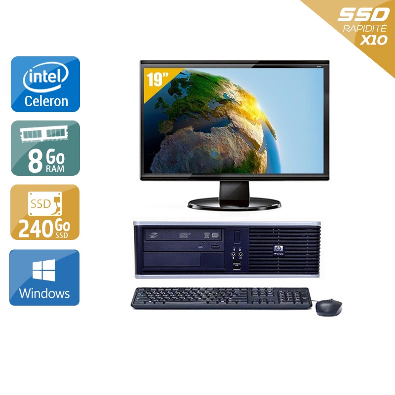 Acheter HP Compaq dc7800 SFF Celeron Dual Core + Écran - 19'' 8Go RAM 240Go SSD Windows 10 Très bon étatOccasion certifiée reconditionnée Bon état - 265,84 € HP Compaq dc7800 SFF Celeron Dual Core + Écran - 19'' 8Go RAM 240Go SSD Windows 10 Très bon étatOccasion certifiée reconditionnée Bon état - reconditionné disponible sur Kiatoo