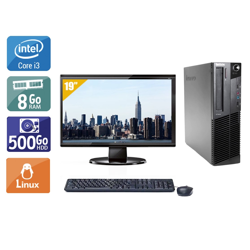 Lenovo ThinkCentre M91 SFF i3 + Écran - 19'' 8Go RAM 500Go HDD Linux  Bon étatOccasion certifiée reconditionnée Bon état -  reconditionné disponible sur Kiatoo