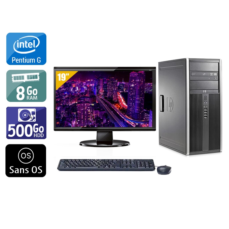 HP Compaq Elite 8300 Tower Pentium G Dual Core + Écran - 19'' 8Go RAM 500Go HDD Sans OS  Bon étatOccasion certifiée reconditionnée Bon état -  reconditionné disponible sur Kiatoo