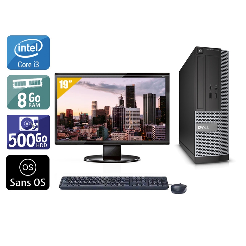 Dell Optiplex 390 SFF i3 + Écran - 19'' 8Go RAM 500Go HDD Sans OS  Bon étatOccasion certifiée reconditionnée Bon état -  reconditionné disponible sur Kiatoo