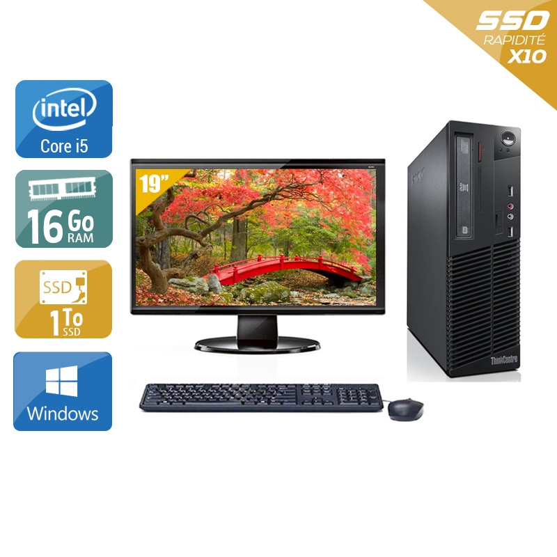 Acheter Lenovo ThinkCentre M73 SFF i5 + Écran - 19'' 16Go RAM 1To SSD Windows 10 Bon étatOccasion certifiée reconditionnée Bon état - 340,83 € Lenovo ThinkCentre M73 SFF i5 + Écran - 19'' 16Go RAM 1To SSD Windows 10 Bon étatOccasion certifiée reconditionnée Bon état - reconditionné disponible sur Kiatoo