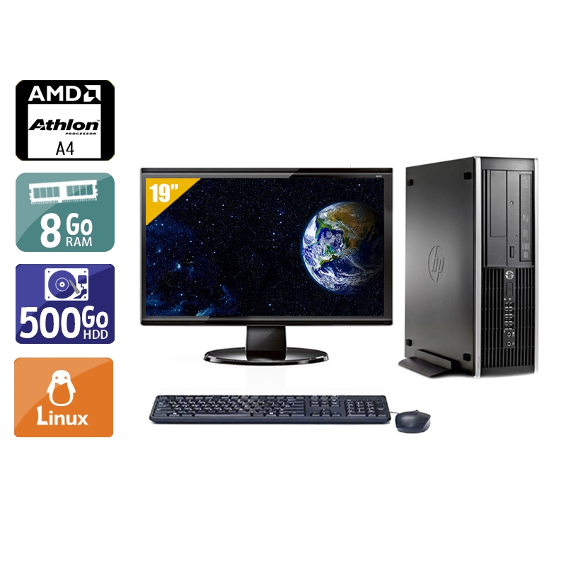 HP Compaq Pro 6305 SFF AMD A4 + Écran - 19'' 8Go RAM 500Go HDD Linux  Très bon étatOccasion certifiée reconditionnée Bon état -  reconditionné disponible sur Kiatoo