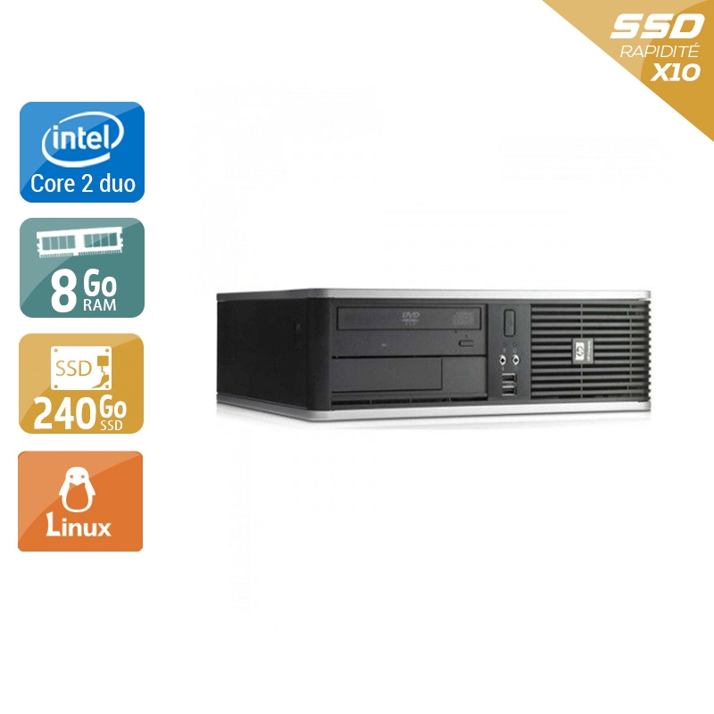 HP Compaq dc7900 SFF Core 2 Duo - 8Go RAM 240Go SSD Linux  État correctOccasion certifiée reconditionnée Bon état -  reconditionné disponible sur Kiatoo