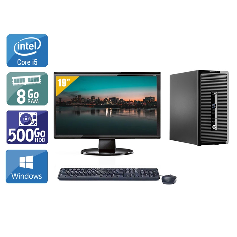 HP ProDesk 490 G2 Tower i5 + Écran - 19'' 8Go RAM 500Go HDD Windows 10  Bon étatOccasion certifiée reconditionnée Bon état -  reconditionné disponible sur Kiatoo