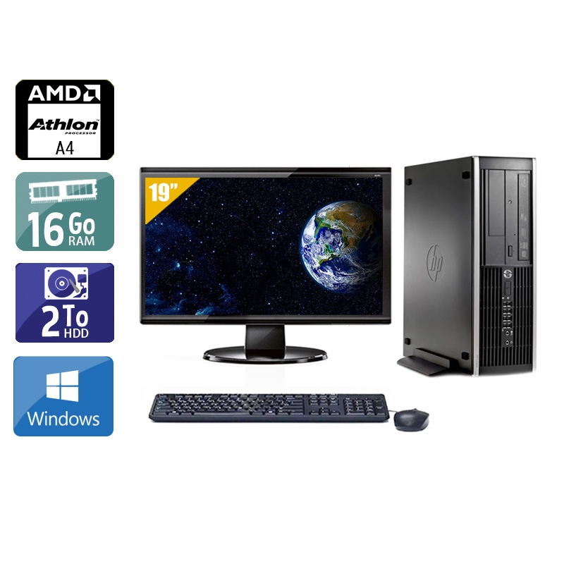 HP Compaq Pro 6305 SFF AMD A4 + Écran - 19'' 16Go RAM 2To HDD Windows 10  Très bon étatOccasion certifiée reconditionnée Bon état -  reconditionné disponible sur Kiatoo