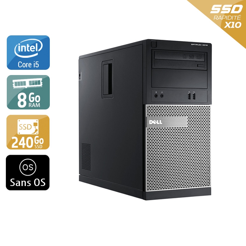 Acheter Dell Optiplex 3010 Tower i5 - 8Go RAM 240Go SSD Sans OS Bon étatOccasion certifiée reconditionnée Bon état - 190,83 € Dell Optiplex 3010 Tower i5 - 8Go RAM 240Go SSD Sans OS Bon étatOccasion certifiée reconditionnée Bon état - reconditionné disponible sur Kiatoo