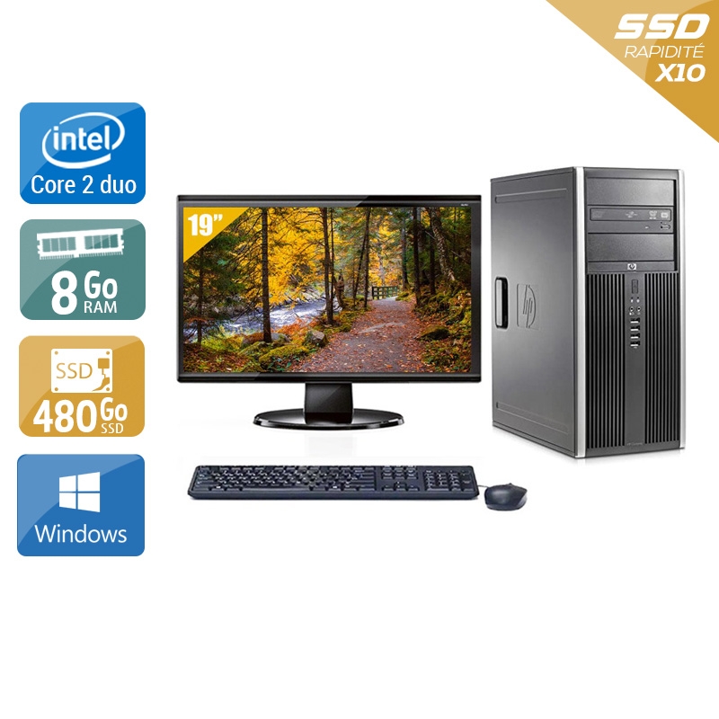 HP Compaq dc7900 Tower Core 2 Duo + Écran - 19'' 8Go RAM 480Go SSD Windows 10  Bon étatOccasion certifiée reconditionnée Bon état -  reconditionné disponible sur Kiatoo