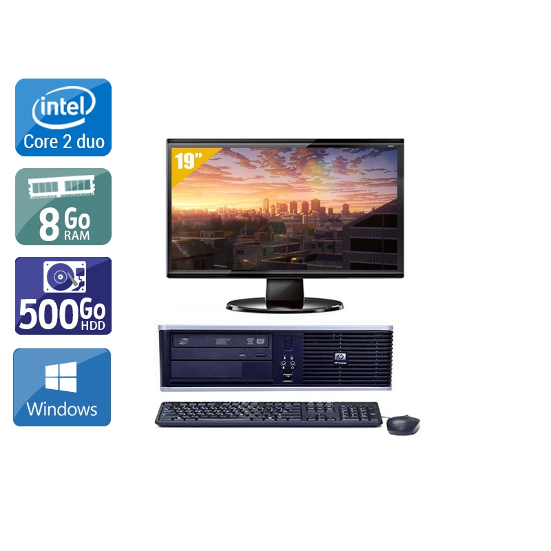 Acheter HP Compaq dc7900 SFF Core 2 Duo + Écran - 19'' 8Go RAM 500Go HDD Windows 10 Très bon étatOccasion certifiée reconditionnée Bon état - 265,84 € HP Compaq dc7900 SFF Core 2 Duo + Écran - 19'' 8Go RAM 500Go HDD Windows 10 Très bon étatOccasion certifiée reconditionnée Bon état - reconditionné disponible sur Kiatoo