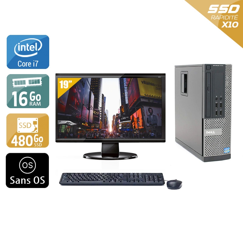 Dell Optiplex 7010 SFF i7 + Écran - 19'' 16Go RAM 480Go SSD Sans OS  Bon étatOccasion certifiée reconditionnée Bon état -  reconditionné disponible sur Kiatoo