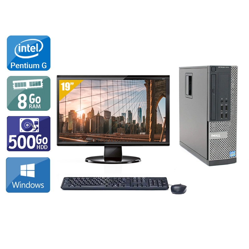Dell Optiplex 7010 SFF Pentium G Dual Core + Écran - 19'' 8Go RAM 500Go HDD Windows 10  Bon étatOccasion certifiée reconditionnée Bon état -  reconditionné disponible sur Kiatoo