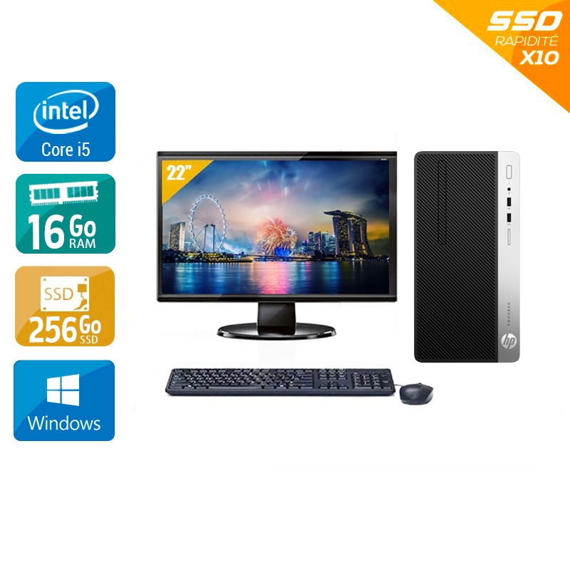 HP ProDesk 400 G5 Tower i5 Gen 8 + Écran 22'' 16Go RAM 256Go SSD Windows 11  Bon étatOccasion certifiée reconditionnée Bon état -  reconditionné disponible sur Kiatoo
