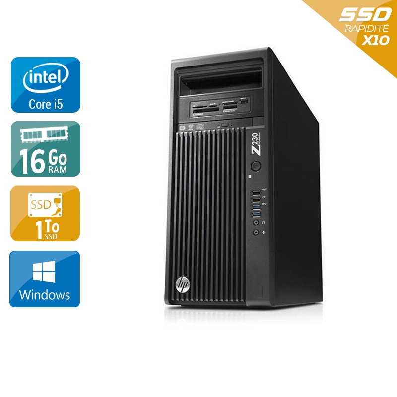 HP Workstation Z230 Tower i5 - 16Go RAM 1To SSD Windows 10  État correctOccasion certifiée reconditionnée Bon état -  reconditionné disponible sur Kiatoo