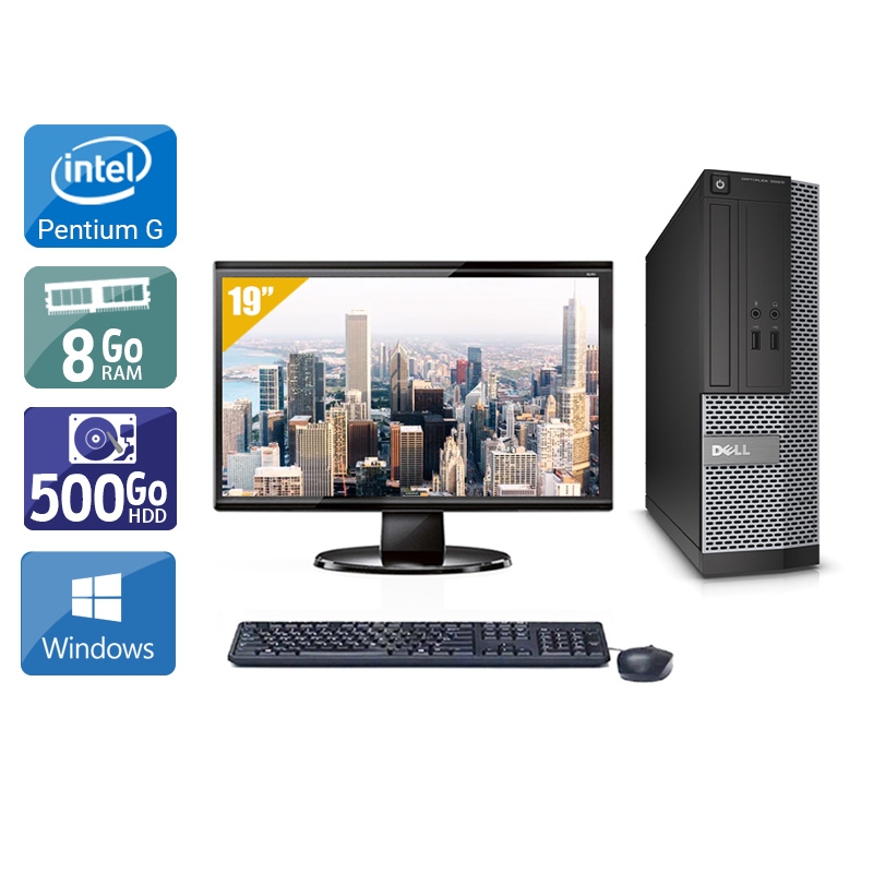 Dell Optiplex 390 Desktop Pentium G Dual Core + Écran - 19'' 8Go RAM 500Go HDD Windows 10  Bon étatOccasion certifiée reconditionnée Bon état -  reconditionné disponible sur Kiatoo