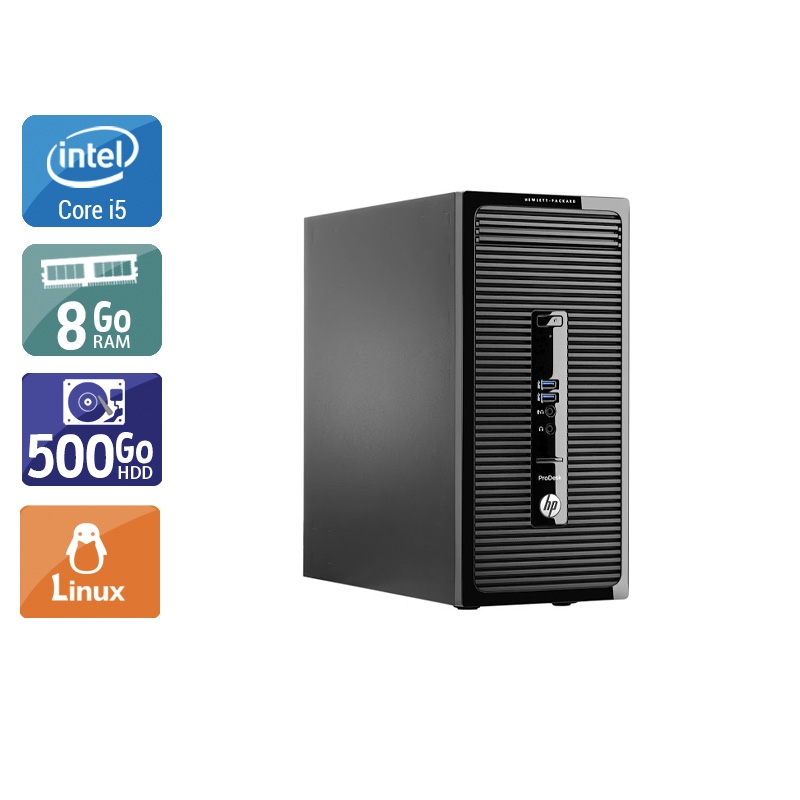 Acheter HP ProDesk 400 G2 Tower i5 - 8Go RAM 500Go HDD Linux Très bon étatOccasion certifiée reconditionnée - 232,50 € HP ProDesk 400 G2 Tower i5 - 8Go RAM 500Go HDD Linux Très bon étatOccasion certifiée reconditionnée - reconditionné disponible sur Kiatoo