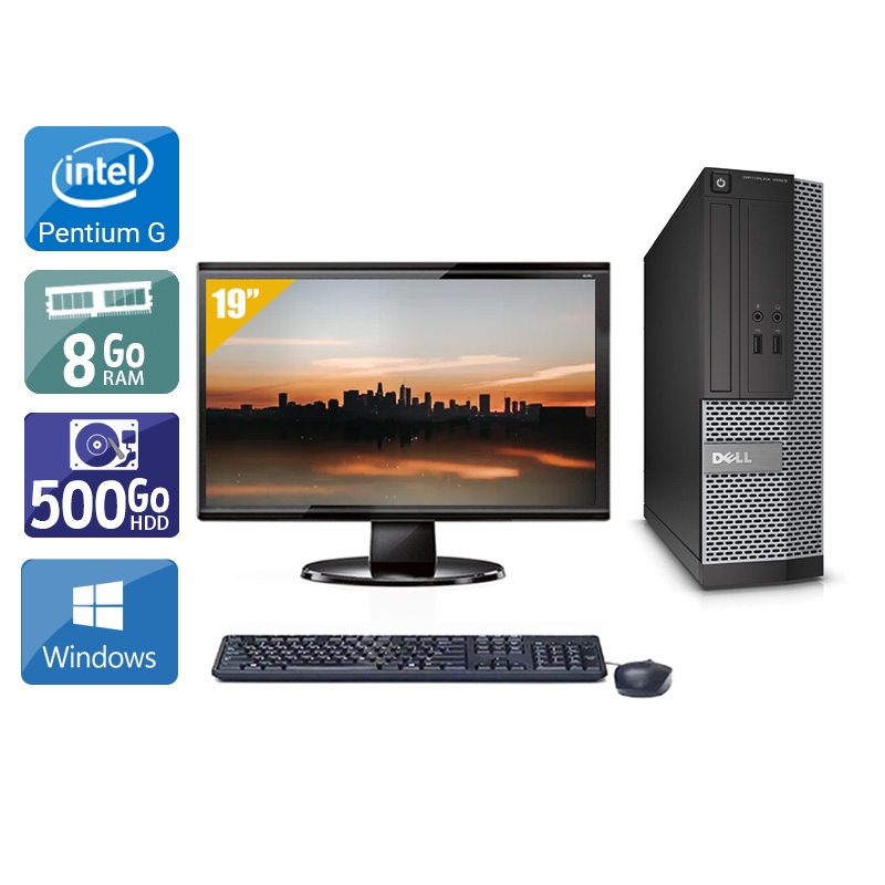 Dell Optiplex 390 SFF Pentium G Dual Core + Écran - 19'' 8Go RAM 500Go HDD Windows 10  Bon étatOccasion certifiée reconditionnée Bon état -  reconditionné disponible sur Kiatoo