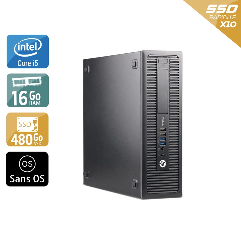 HP ProDesk 600 G1 SFF i5 - 16Go RAM 480Go SSD Sans OS  État correctOccasion certifiée reconditionnée Bon état -  reconditionné disponible sur Kiatoo