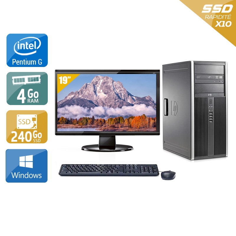 HP Compaq dc5700 Tower Pentium G Dual Core + Écran - 19'' 4Go RAM 240Go SSD Windows 10  Bon étatOccasion certifiée reconditionnée Bon état -  reconditionné disponible sur Kiatoo