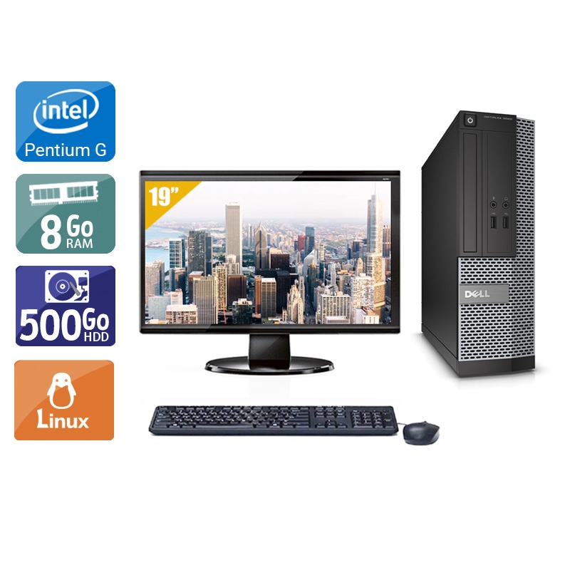 Dell Optiplex 390 Desktop Pentium G Dual Core + Écran - 19'' 8Go RAM 500Go HDD Linux  Bon étatOccasion certifiée reconditionnée  -  reconditionné disponible sur Kiatoo