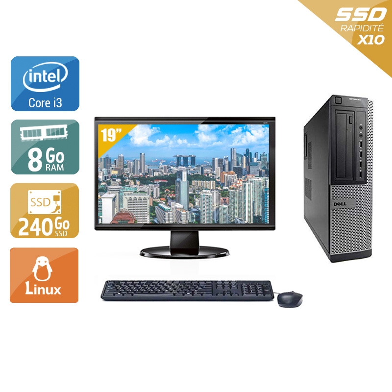 Dell Optiplex 9010 Desktop i3 + Écran - 19'' 8Go RAM 240Go SSD Linux  Bon étatOccasion certifiée reconditionnée Bon état -  reconditionné disponible sur Kiatoo