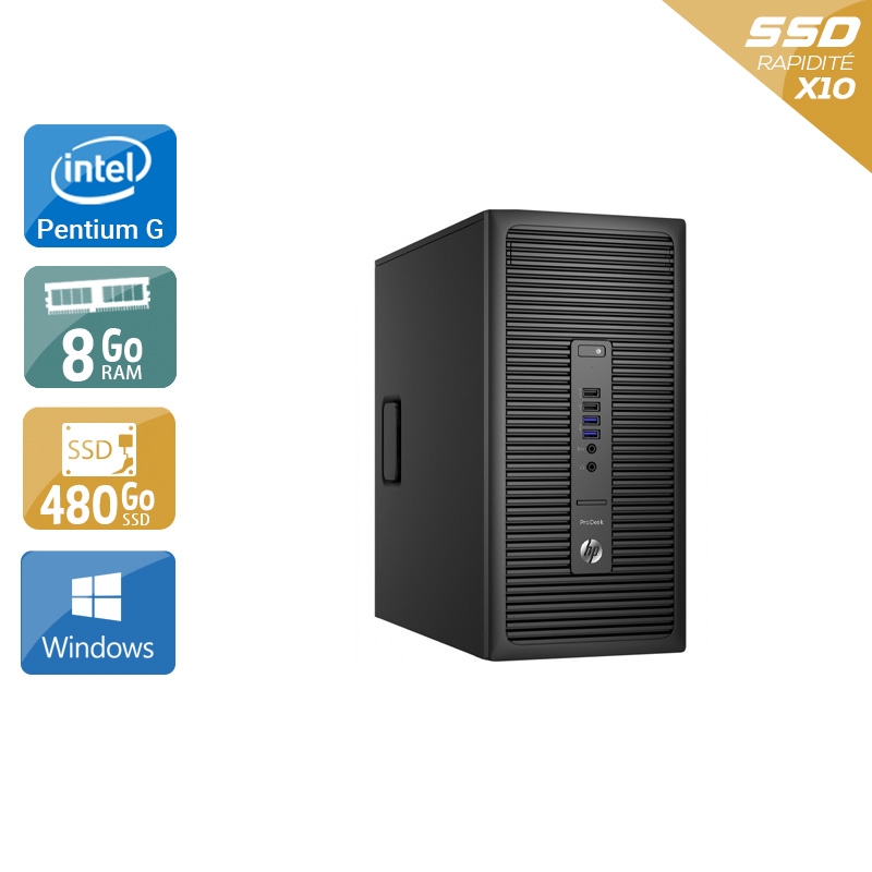 HP ProDesk 600 G2 Tower Pentium G Dual Core Gen 6 - 8Go RAM 480Go SSD Windows 10  Très bon étatOccasion certifiée reconditionnée Bon état -  reconditionné disponible sur Kiatoo