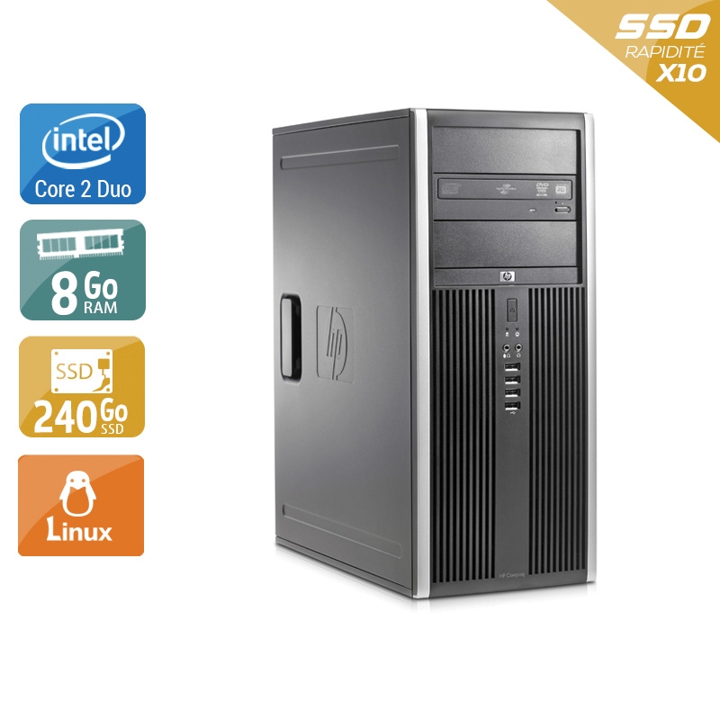 HP Compaq Elite 8000 Tower Core 2 Duo - 8Go RAM 240Go SSD Linux  État correctOccasion certifiée reconditionnée Bon état -  reconditionné disponible sur Kiatoo