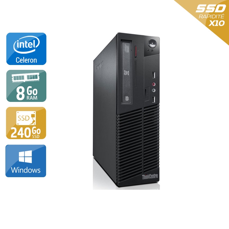 Lenovo ThinkCentre M73 SFF Celeron Dual Core - 8Go RAM 240Go SSD Windows 10  Bon étatOccasion certifiée reconditionnée Bon état -  reconditionné disponible sur Kiatoo
