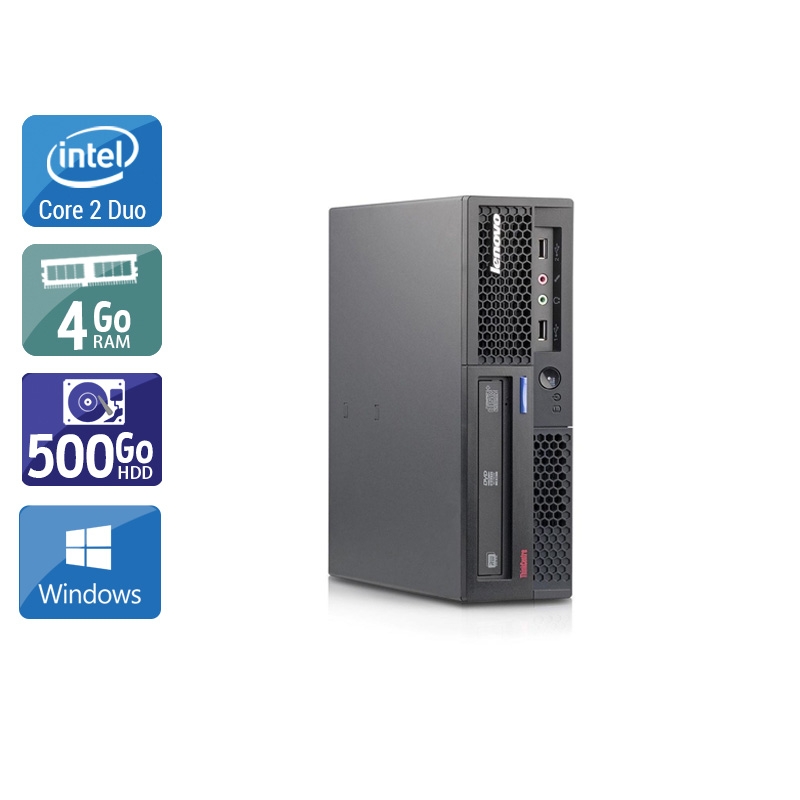 Lenovo ThinkCentre M58 USFF Core 2 Duo - 4Go RAM 500Go HDD Windows 10  Très bon étatOccasion certifiée reconditionnée Bon état -  reconditionné disponible sur Kiatoo