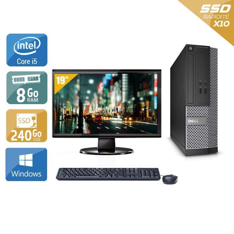 Dell Optiplex 3010 SFF i5 + Écran - 19'' 8Go RAM 240Go SSD Windows 10  Bon étatOccasion certifiée reconditionnée Bon état -  reconditionné disponible sur Kiatoo