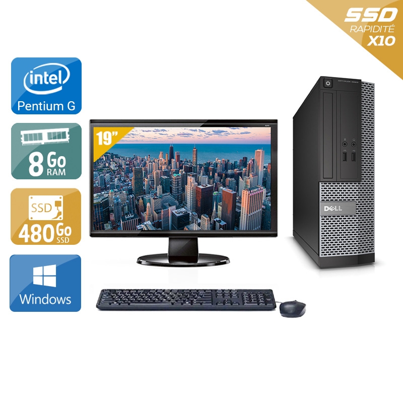 Dell Optiplex 3010 SFF Pentium G Dual Core + Écran - 19'' 8Go RAM 480Go SSD Windows 10  Bon étatOccasion certifiée reconditionnée Bon état -  reconditionné disponible sur Kiatoo