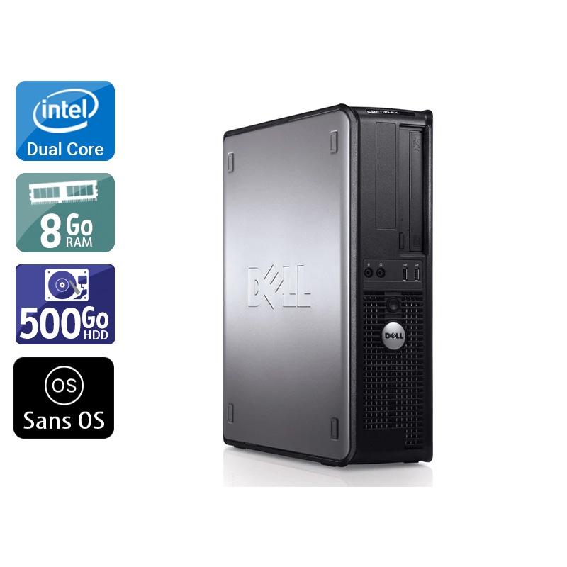 Acheter Dell Optiplex 780 Desktop Dual Core - 8Go RAM 500Go HDD Sans OS Très bon étatOccasion certifiée reconditionnée Bon état - 232,50 € Dell Optiplex 780 Desktop Dual Core - 8Go RAM 500Go HDD Sans OS Très bon étatOccasion certifiée reconditionnée Bon état - reconditionné disponible sur Kiatoo