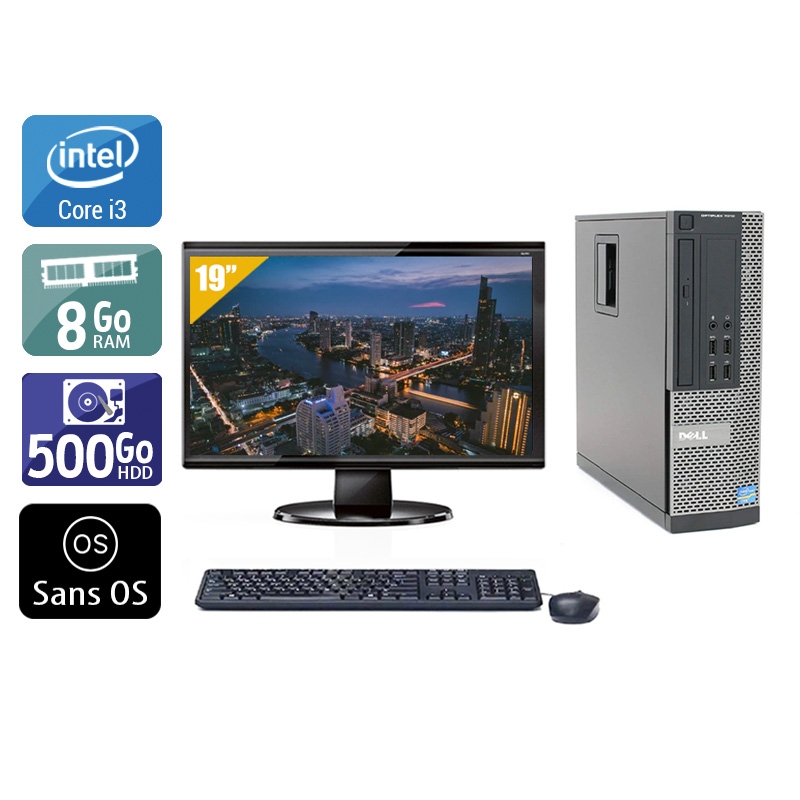 Dell Optiplex 990 SFF i3 + Écran - 19'' 8Go RAM 500Go HDD Sans OS  Très bon étatOccasion certifiée reconditionnée Bon état -  reconditionné disponible sur Kiatoo