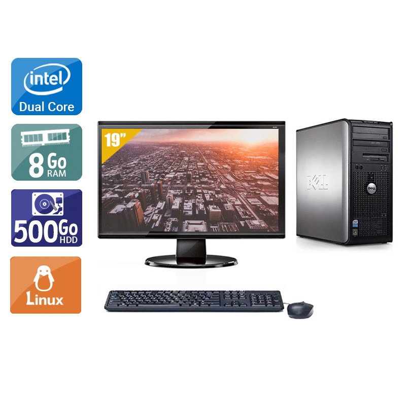 Dell Optiplex 760 Tower Dual Core + Écran - 19'' 8Go RAM 500Go HDD Linux  Bon étatOccasion certifiée reconditionnée Bon état -  reconditionné disponible sur Kiatoo