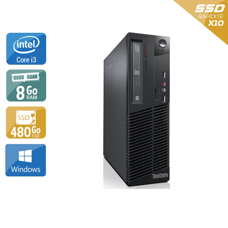 Lenovo ThinkCentre M82 SFF i3 - 8Go RAM 480Go SSD Windows 10  Très bon étatOccasion certifiée reconditionnée Bon état -  reconditionné disponible sur Kiatoo