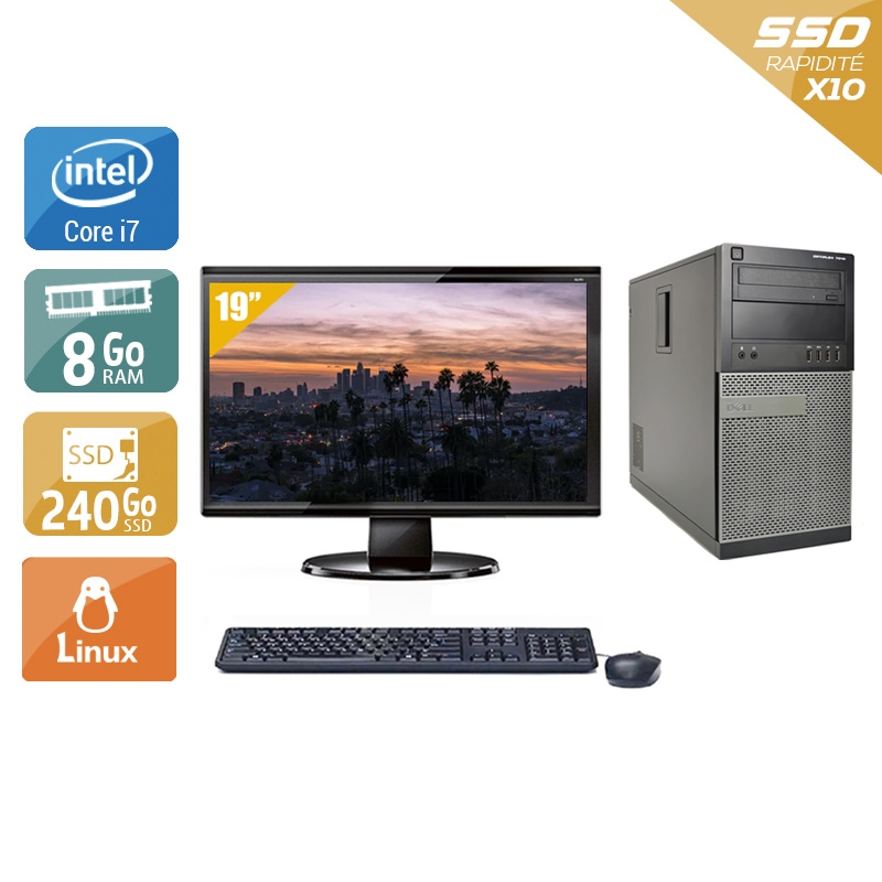 Dell Optiplex 9020 Tower i7 + Écran - 19'' 8Go RAM 240Go SSD Linux  Bon étatOccasion certifiée reconditionnée Bon état -  reconditionné disponible sur Kiatoo