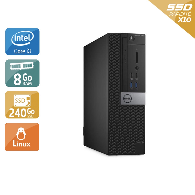 Dell Optiplex 3040 SFF i3 Gen 6 - 8Go RAM 240Go SSD Linux  Bon étatOccasion certifiée reconditionnée Bon état -  reconditionné disponible sur Kiatoo