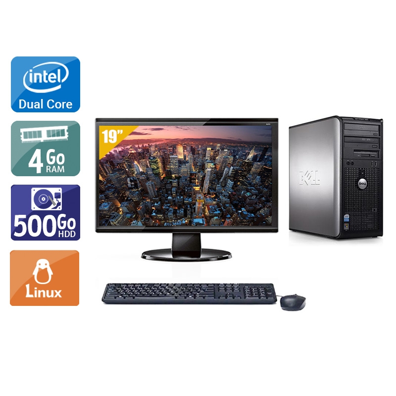 Dell Optiplex 360 Tower Dual Core + Écran - 19'' 4Go RAM 500Go HDD Linux  Bon étatOccasion certifiée reconditionnée Bon état -  reconditionné disponible sur Kiatoo