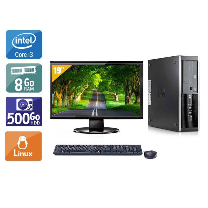 HP Compaq Elite 8300 SFF i3 + Écran - 19'' 8Go RAM 500Go HDD Linux  Bon étatOccasion certifiée reconditionnée Bon état -  reconditionné disponible sur Kiatoo