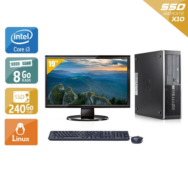 HP Compaq Elite 8100 SFF i3 + Écran - 19'' 8Go RAM 240Go SSD Linux  Bon étatOccasion certifiée reconditionnée Bon état -  reconditionné disponible sur Kiatoo