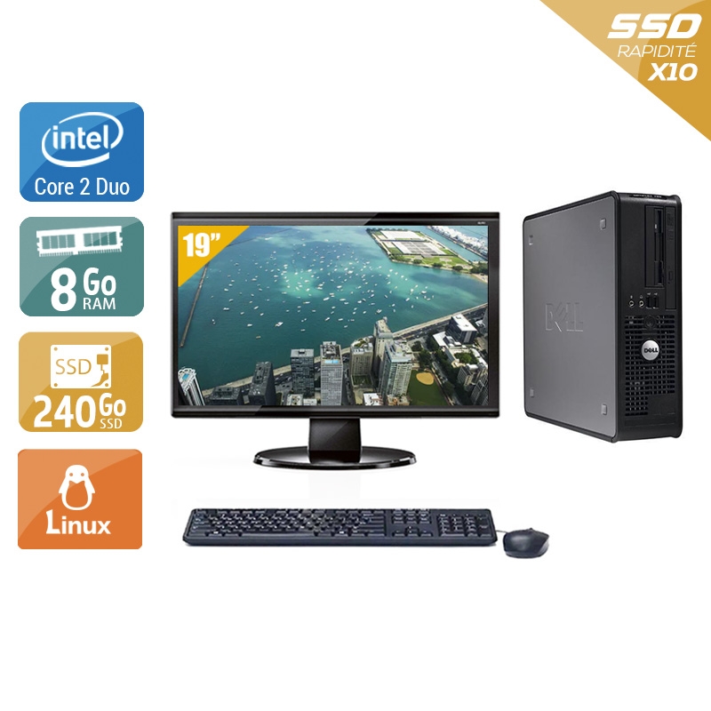 Dell Optiplex 760 SFF Core 2 Duo + Écran - 19'' 8Go RAM 240Go SSD Linux  Bon étatOccasion certifiée reconditionnée Bon état -  reconditionné disponible sur Kiatoo