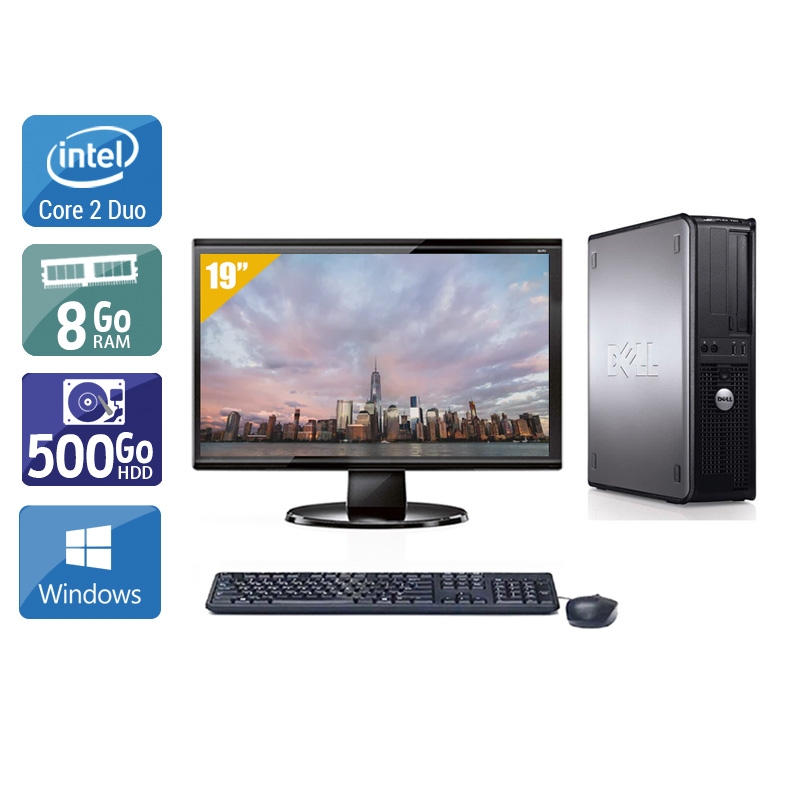 Dell Optiplex 780 SFF Core 2 Duo + Écran - 19'' 8Go RAM 500Go HDD Windows 10  Bon étatOccasion certifiée reconditionnée Bon état -  reconditionné disponible sur Kiatoo