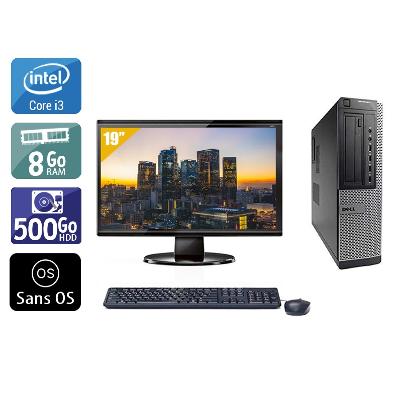 Dell Optiplex 390 Desktop i3 + Écran - 19'' 8Go RAM 500Go HDD Sans OS  Bon étatOccasion certifiée reconditionnée Bon état -  reconditionné disponible sur Kiatoo